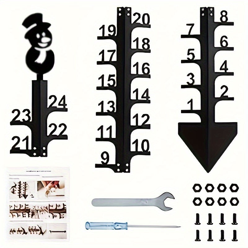 Snowman Snow Gauge Christmas Snowflake Measuring Gauge Metal Snowy Probe