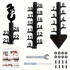 Snowman Snow Gauge Christmas Snowflake Measuring Gauge Metal Snowy Probe