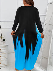 Ombre Long Sleeve Maxi Dress