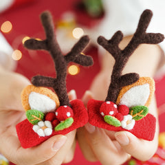 Needle Felting Kit for Beginner Deer Horn Hair Clip DIY Art Craft