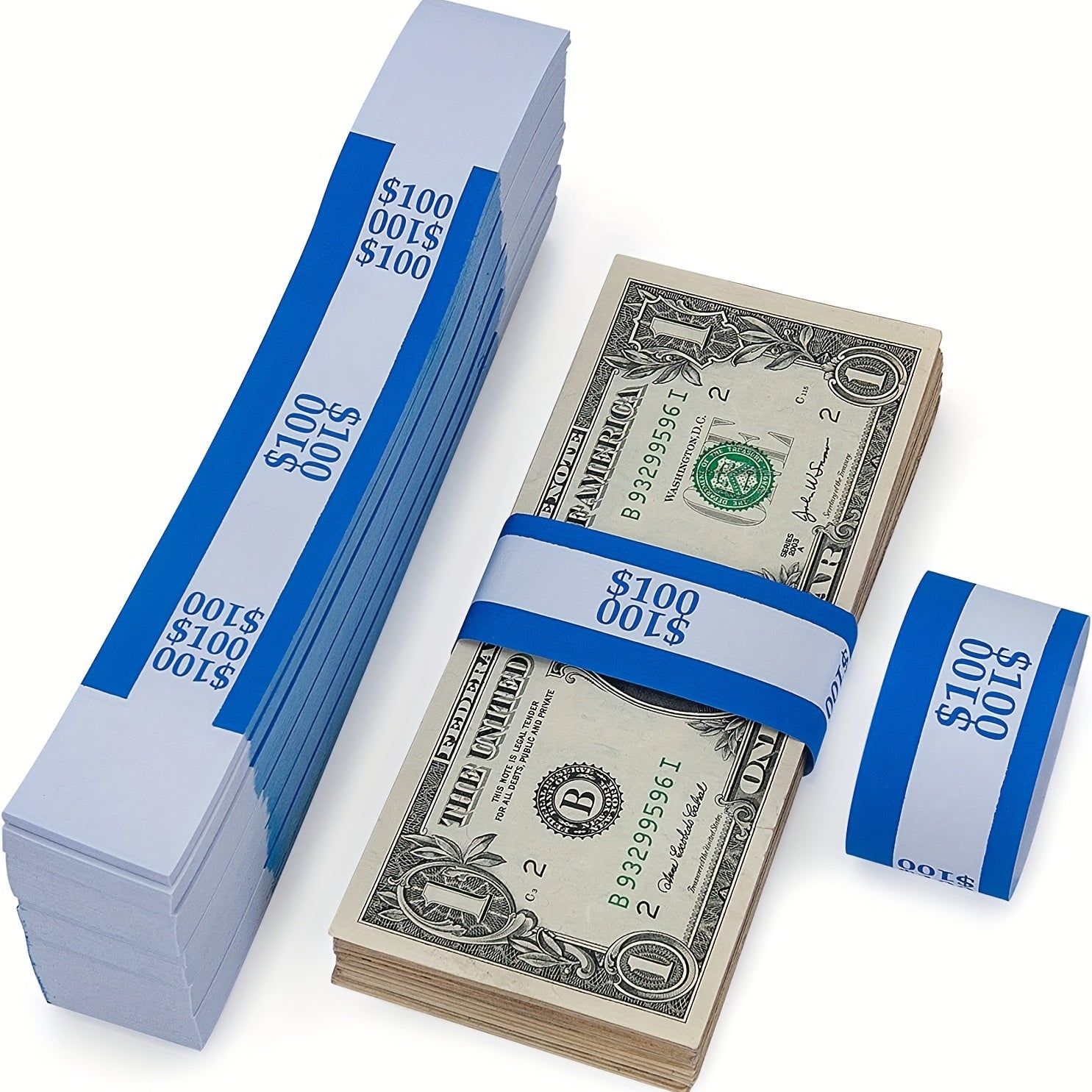 100 Self Sealing Currency Straps Money Bands Colorful Bill Wrappers