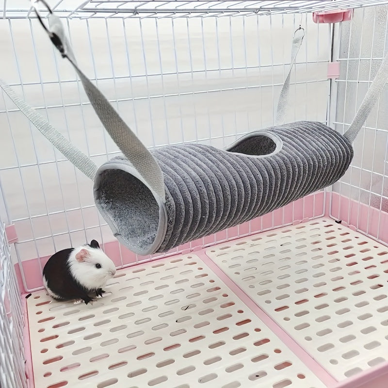 Cozy Pet Plush Hammock: Hanging Tunnel Swing for Hamsters & Chinchillas
