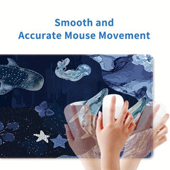 Deep Sea Whale Large Mouse Pad Non Slip Washable Rubber Material
