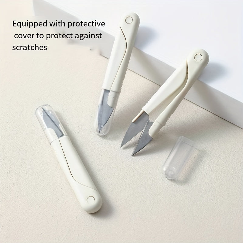 Portable U Shaped Scissor With Cover Embroidery Sewing Scissor