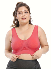 3 Pack Plus Size Sports Bra Set Seamless Hollow Mesh Yoga Bra 3pcs Set