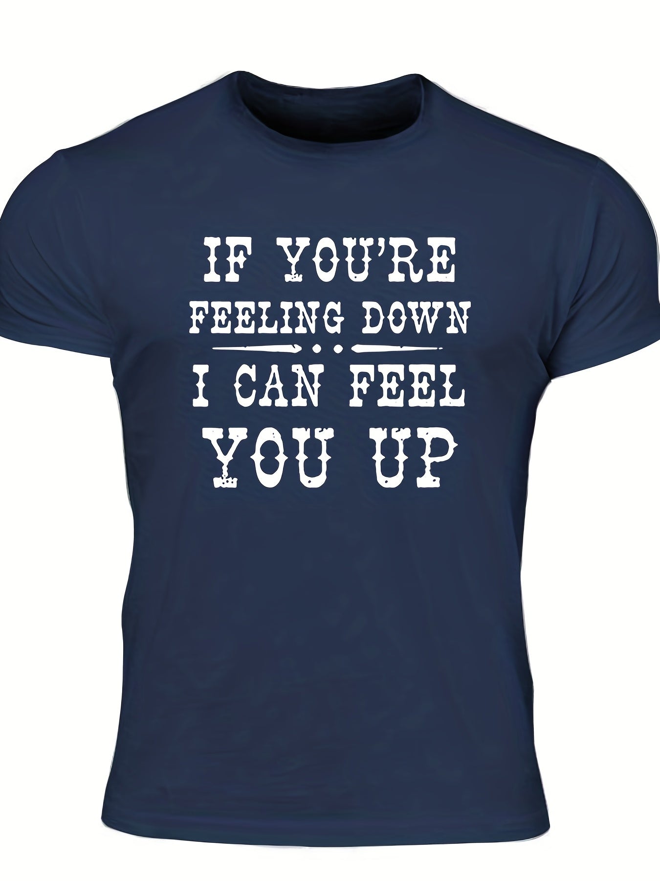 Slightly Stretch Men's Letter Print T-shirt