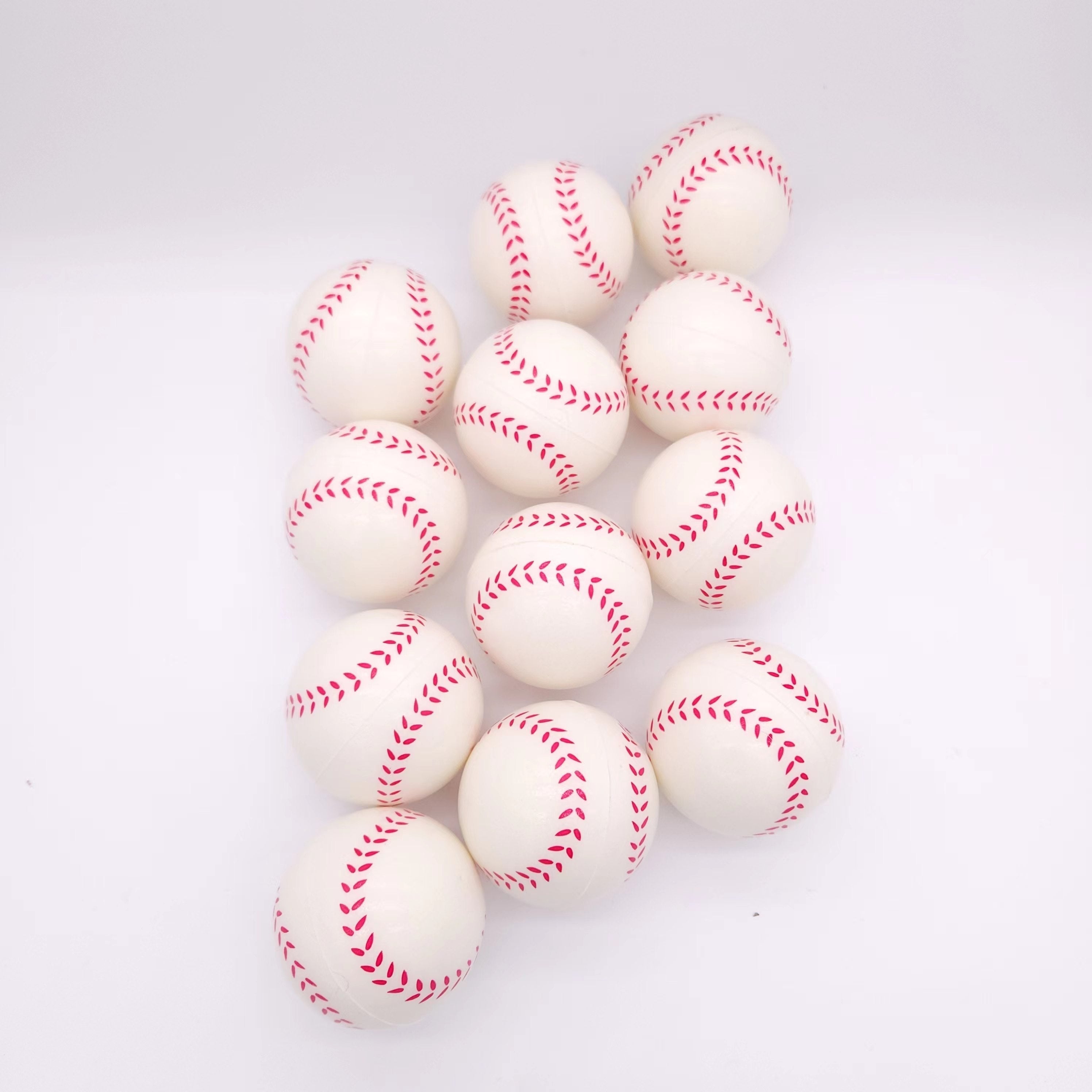 12pcs PU Foaming Sponge Ball Baseball Stretch Squeeze Toy Decompression