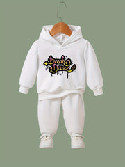 OERYUI Letter Print Hoodies Jogger Set Girls Boys Spring Fall Christmas Gift