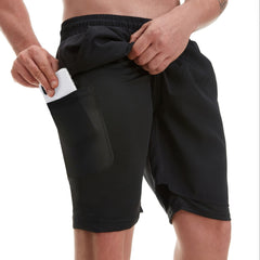 Men's 2-Layer Gym & Running Shorts Quick Dry & Comfortable
