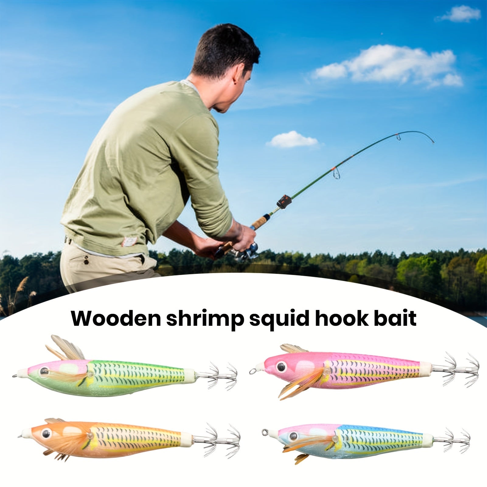 1pc 4 13 inch Artificial Shrimp Hook Fishing Tackle