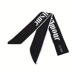 2pcs Set Skinny Scarf Long Ribbon Neckerchief Twilly Scarf For Women