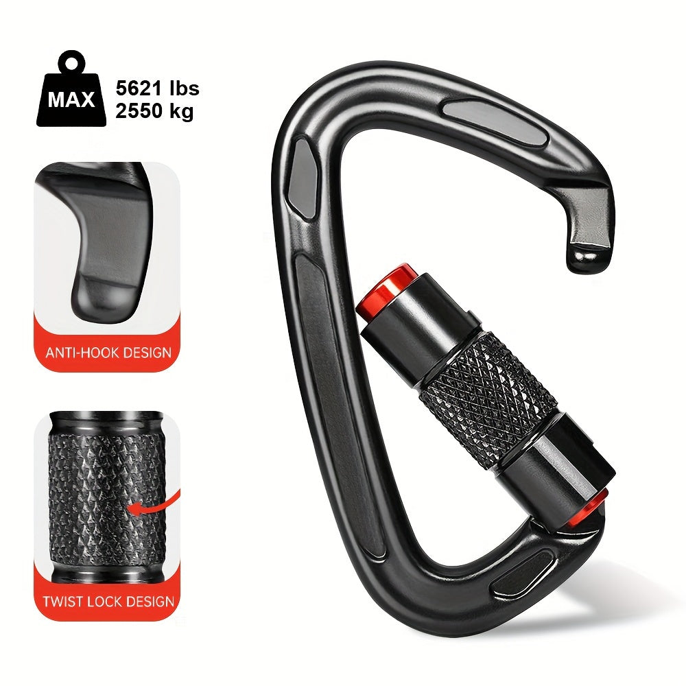 25KN Auto Locking Climbing Carabiner Clip for Rock Climbing