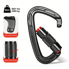 25KN Auto Locking Climbing Carabiner Clip for Rock Climbing