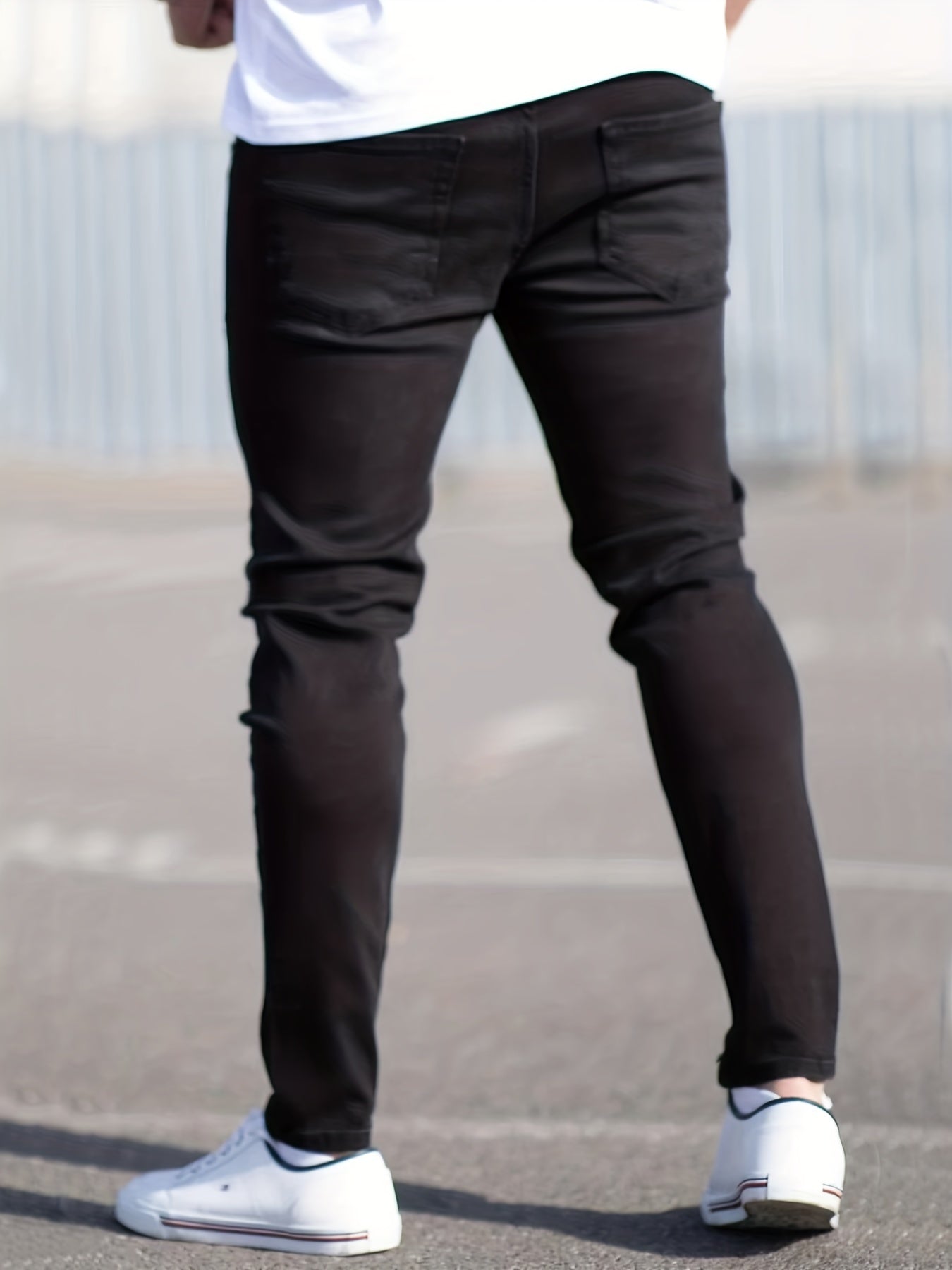 Men's Slim Ripped Jeans Casual Street Style Stretch Denim Pants