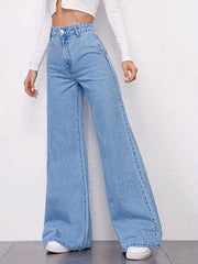 High Waist Wide Leg Baggy Jeans Women's Denim Clothing