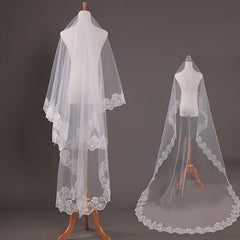 Bridal Lace Veil Floral Single Layer Headcloth Wedding