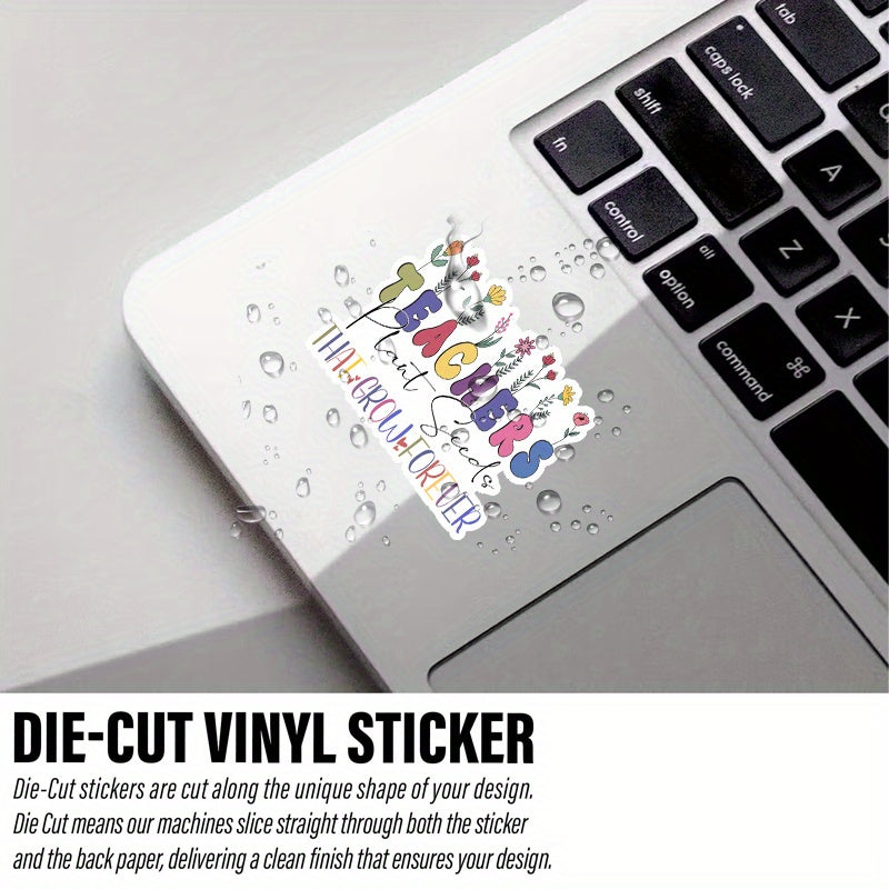 Teachers Plant Seeds That Grow Forever Vinyl Stickers Vibrant Colorful