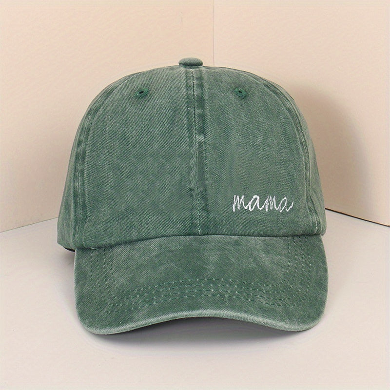 Mama Embroidery Baseball Cap Candy Washed Distressed Sun Hat Outdoor Sports Dad