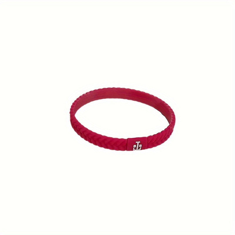 2pcs Solid Sports Bracelet Durable Silicone Wristband Couple Bracelet