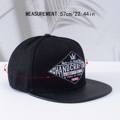 Letter Embroidery Street Dance Hip Hop Flat Brim Peaked Cap