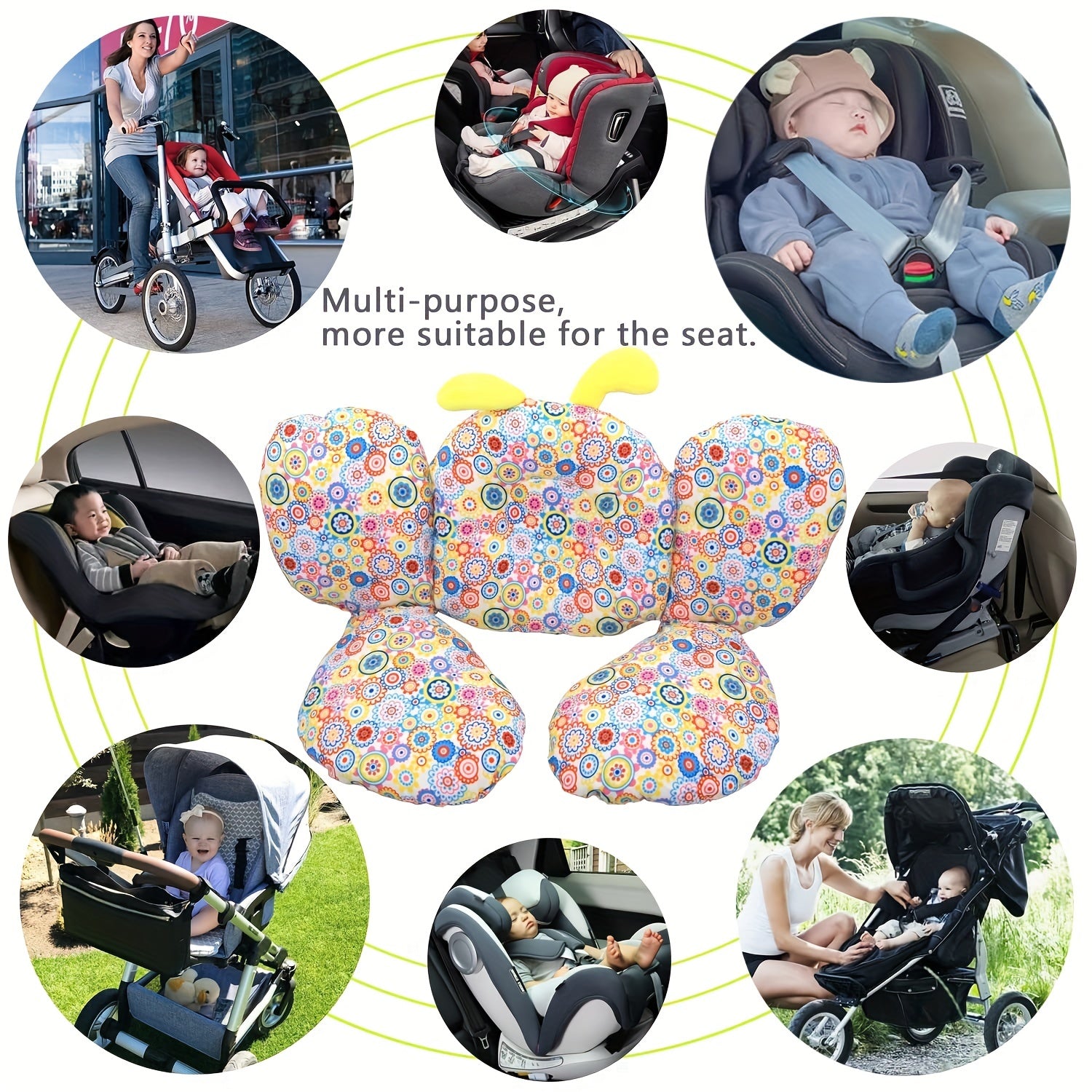 Soft Baby Neck Pillow for Strollers Car Seats Pushchairs - Ages 0-4