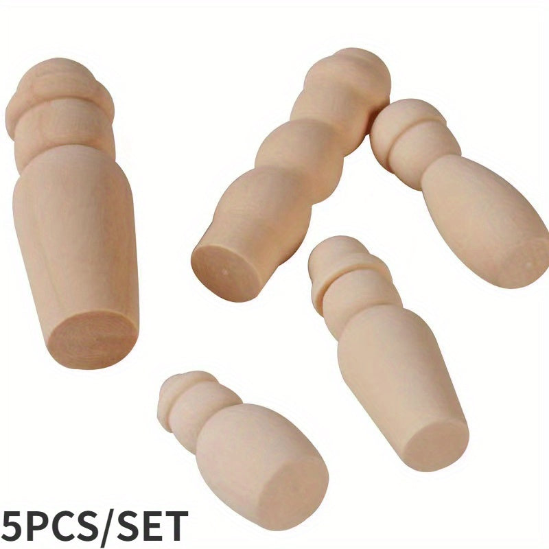 5pcs Wooden Doll Family Set for DIY Projects