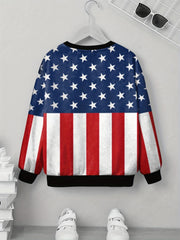 Kid's Star & Stripe Pattern Sweatshirt Unisex Pullover
