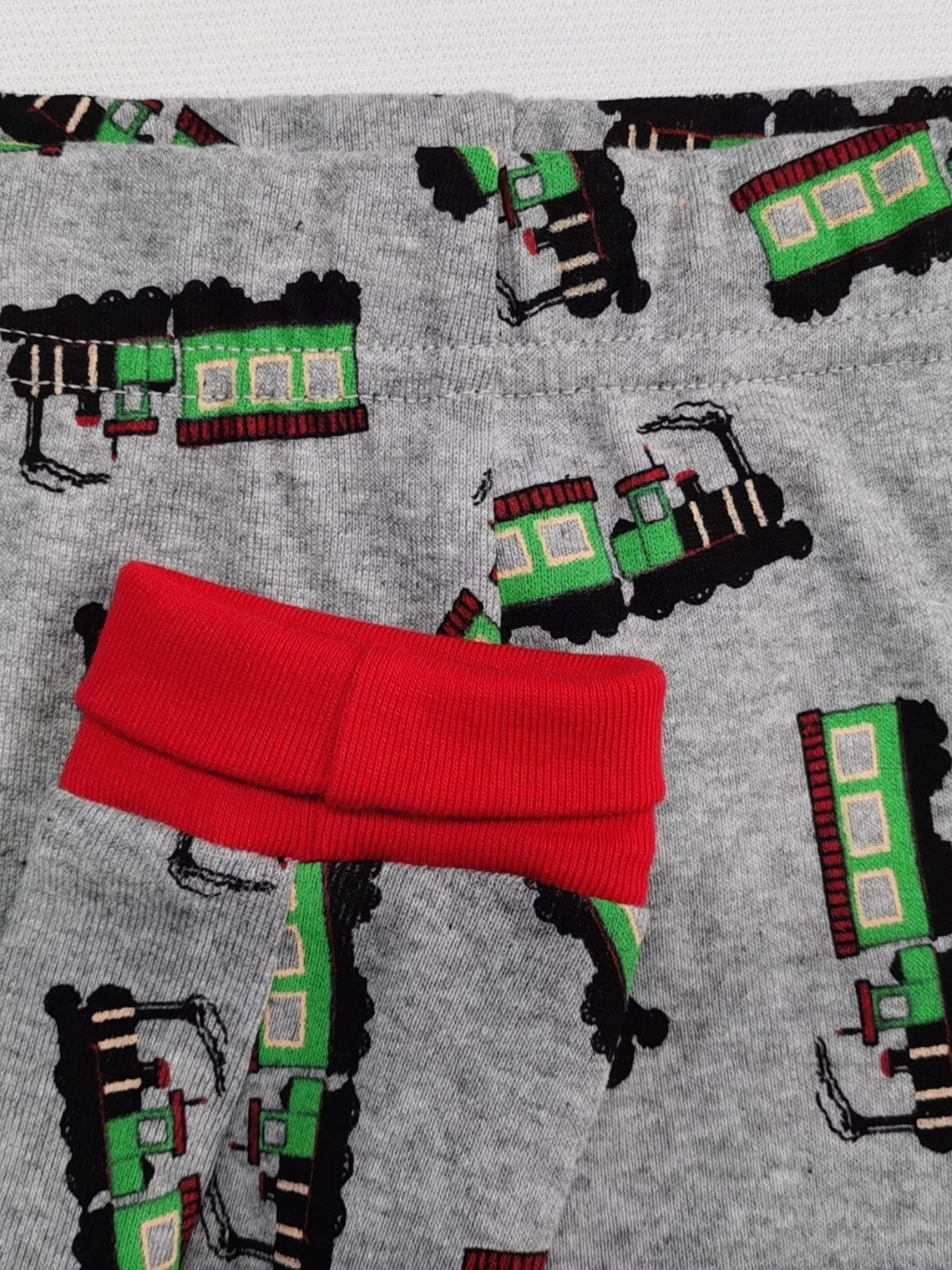Boys Train Print Lounge Set, Long Sleeve Top & Elastic Waist Trousers