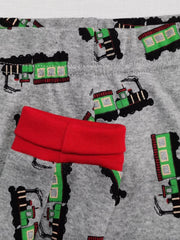 Boys Train Print Lounge Set, Long Sleeve Top & Elastic Waist Trousers