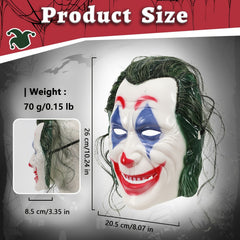 DC Joker Mask Realistic Clown Mask Halloween Carnival Horror Clown Mask