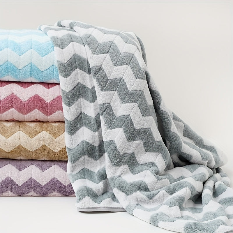 Coral Fleece Wave Stripe Hand Towels 30 14Inch Bathroom Accessories
