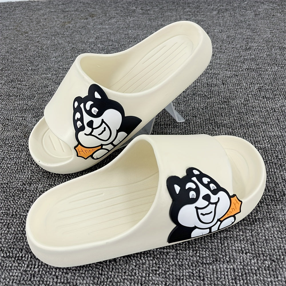 Men's Cartoon Open Toe Slides Soft Sole Platform Slippers
