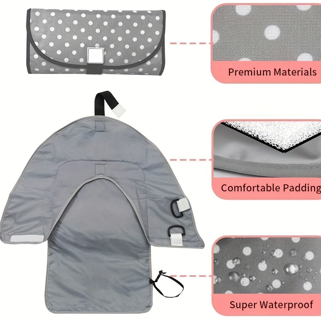 Portable Waterproof Changing Pad 3 in 1