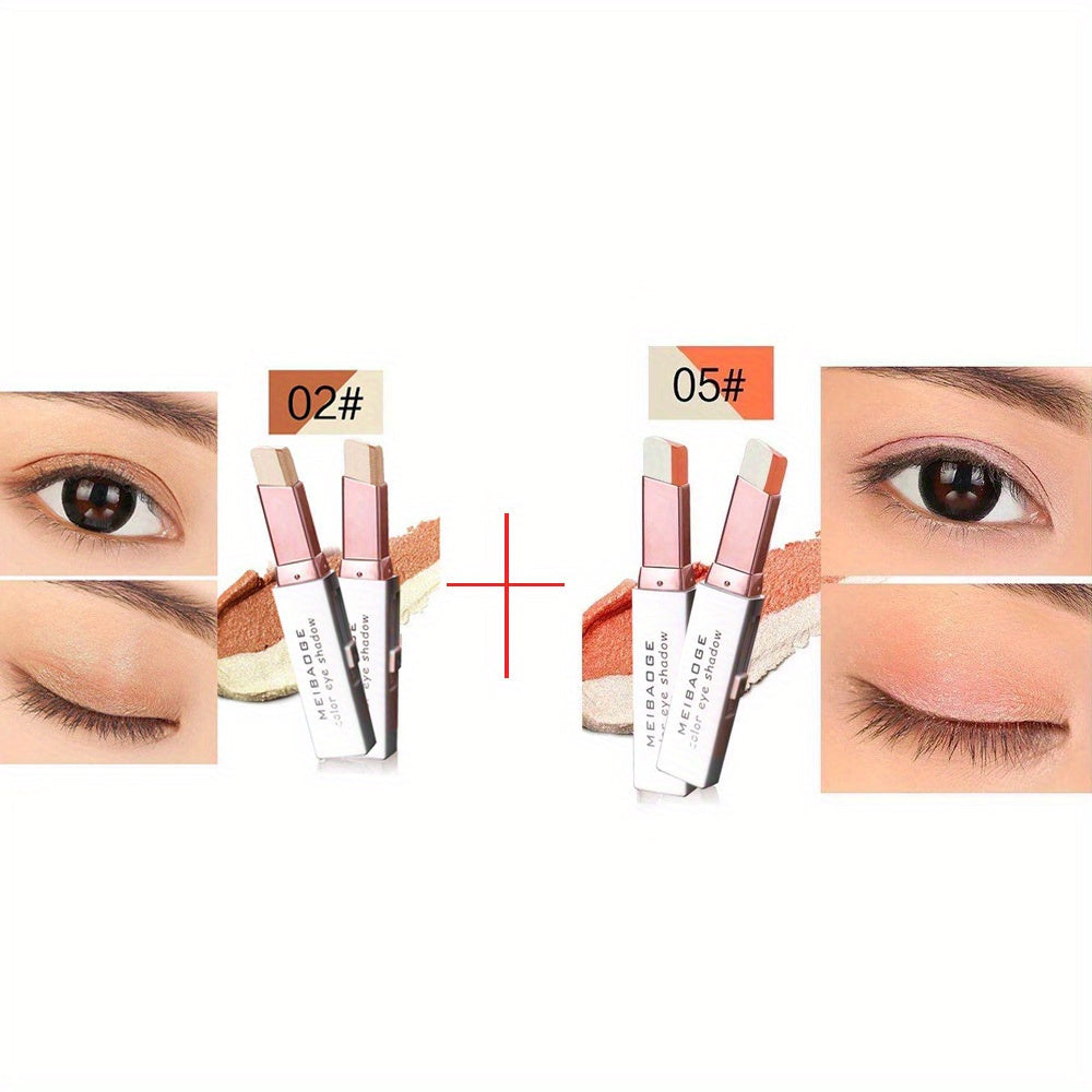 Gradient Shimmer Eyeshadow Stick Waterproof Double Colour Eye Shadow Makeup Pen