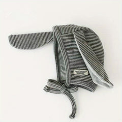 Baby Striped Rabbit Ear Cap For Spring And Autumn 33cm