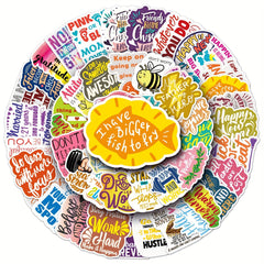 50pcs Inspirational Phrase Series Stickers for Phone Laptop Helmet Skateboard