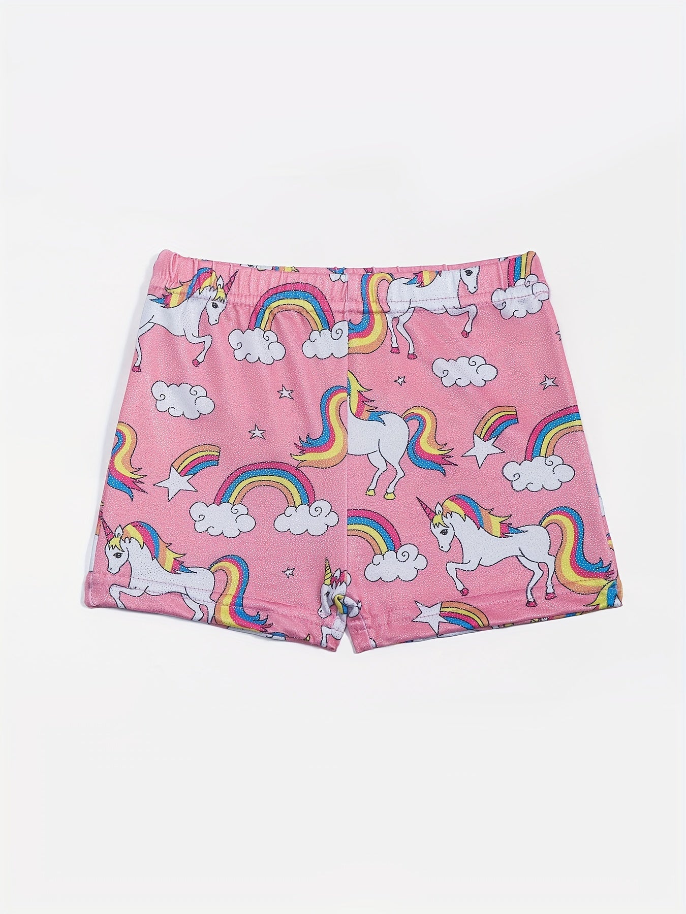 Kids Girls Pony Graphic Sports Shorts High Stretch Yoga Dance-Workout