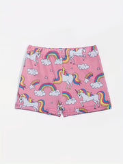 Kids Girls Pony Graphic Sports Shorts High Stretch Yoga Dance-Workout