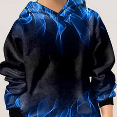Flame Lightning Graphic Hoodie For Boys 3D Digital Printed Hooded Top