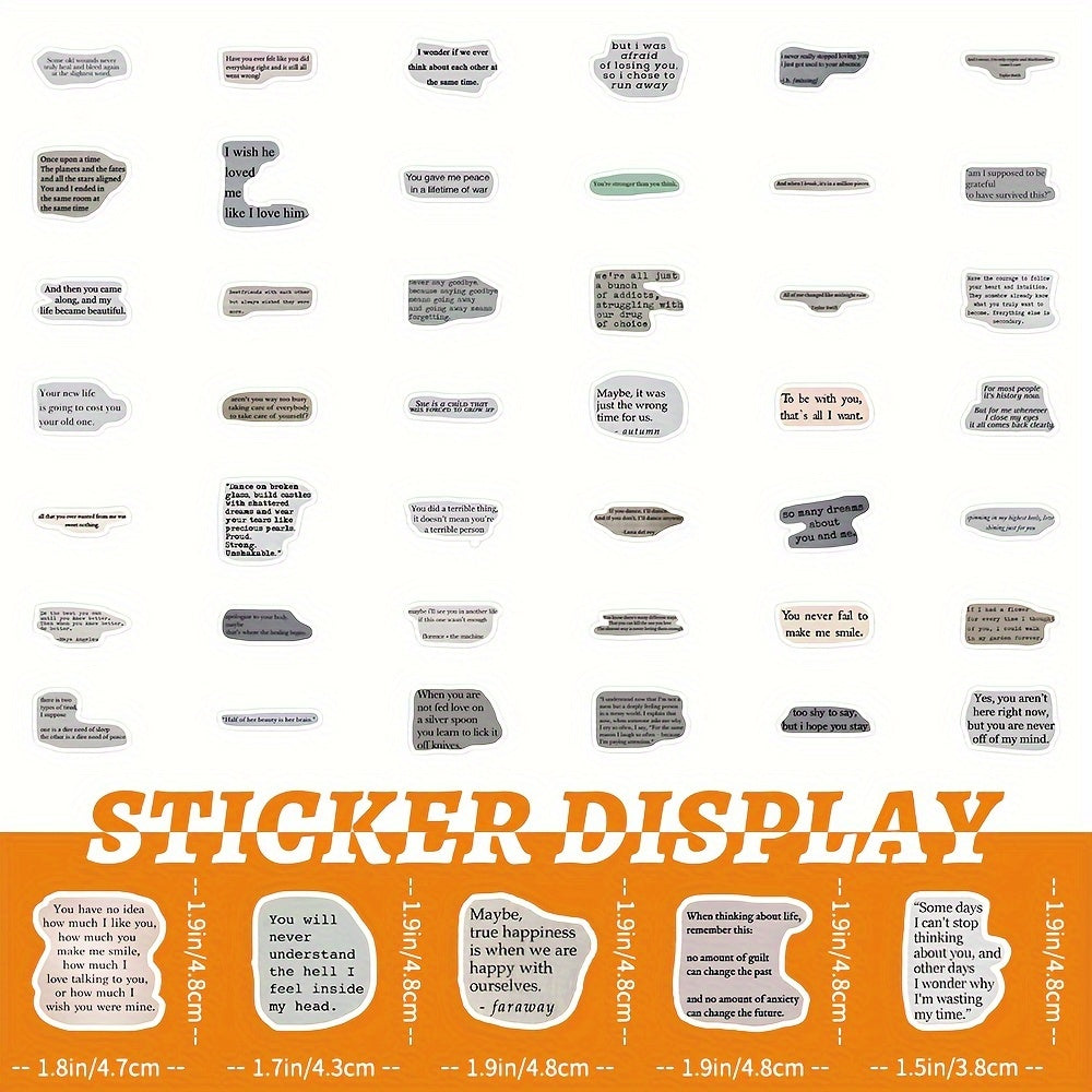 Language Text Series Stickers for Laptop Helmet Water Cup