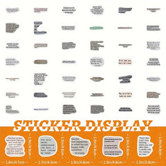 Language Text Series Stickers for Laptop Helmet Water Cup