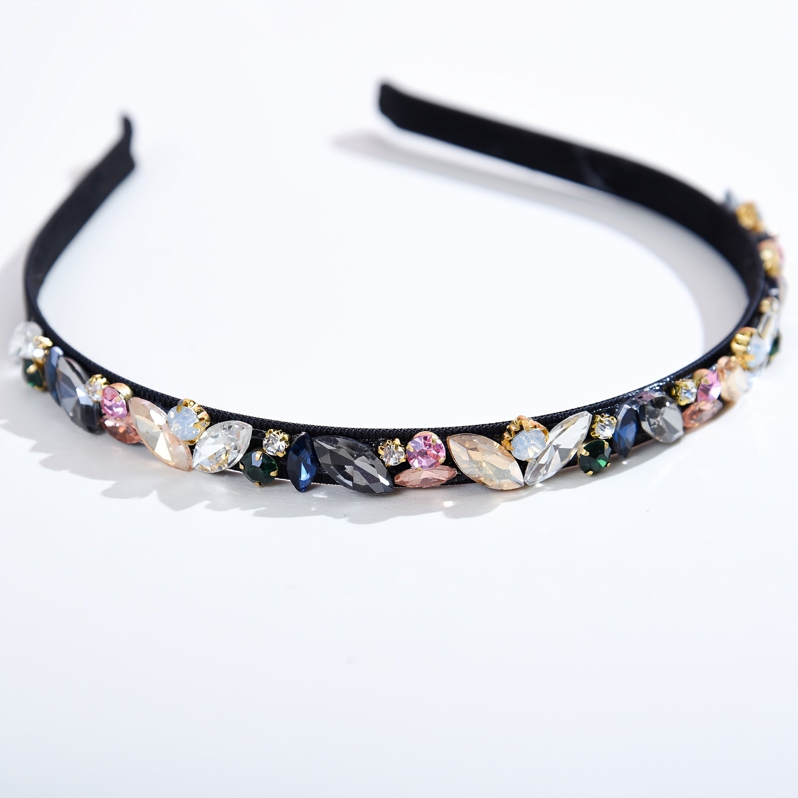 Elastic Rhinestone Headbands for Women Girls Vintage Hair Hoop