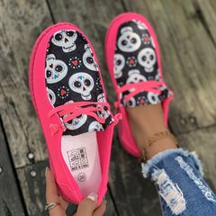 Halloween Skeleton Pattern Sport Shoes Lightweight Flat Shoes