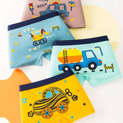 4pcs Boys Cartoon Boxer Briefs Underwear Clothes