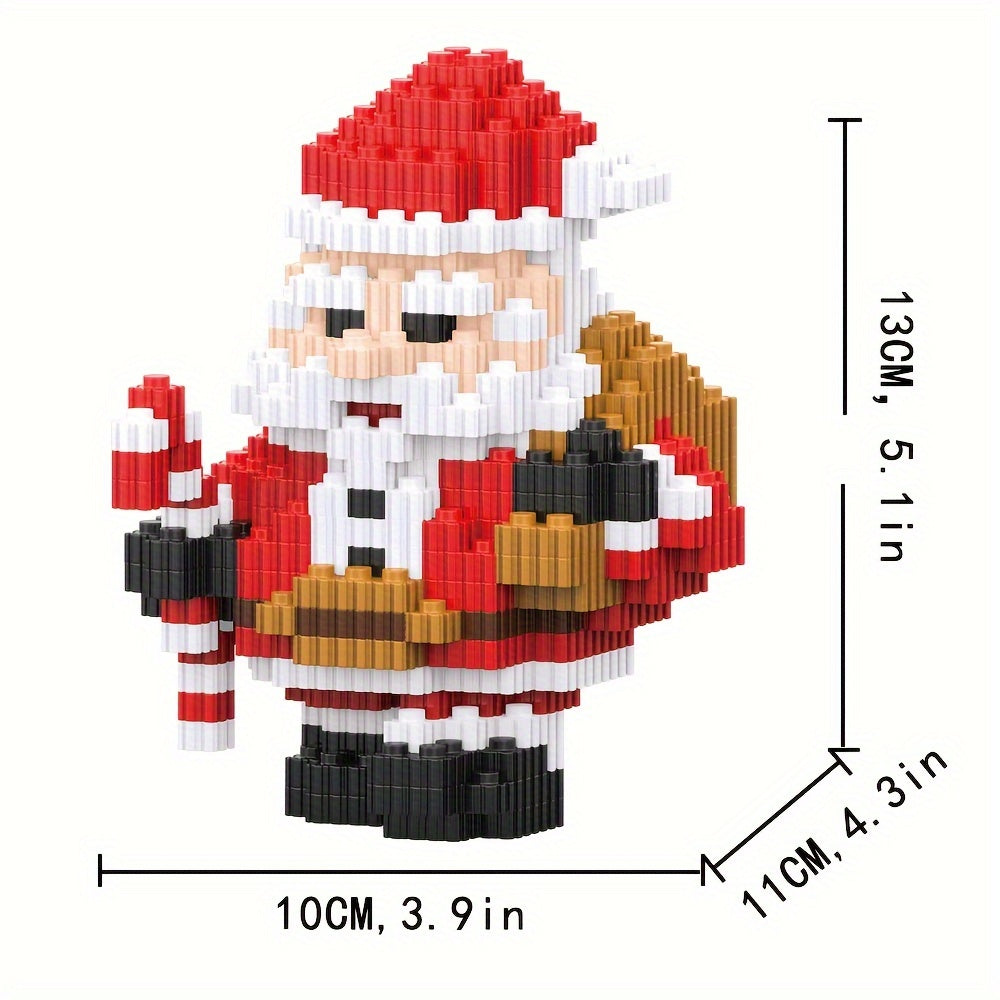 Santa Claus Building Blocks Model Assembled Toy Small Blocks Christmas Gift