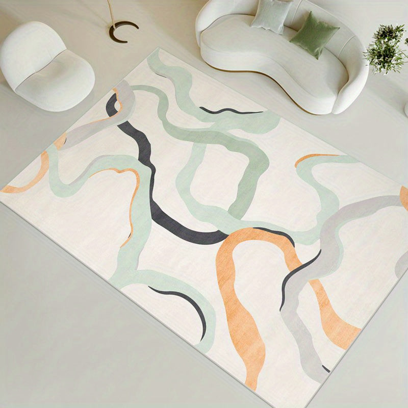 Large Area Rug Modern Crystal Velvet Non-slip Soft Polyester Mat