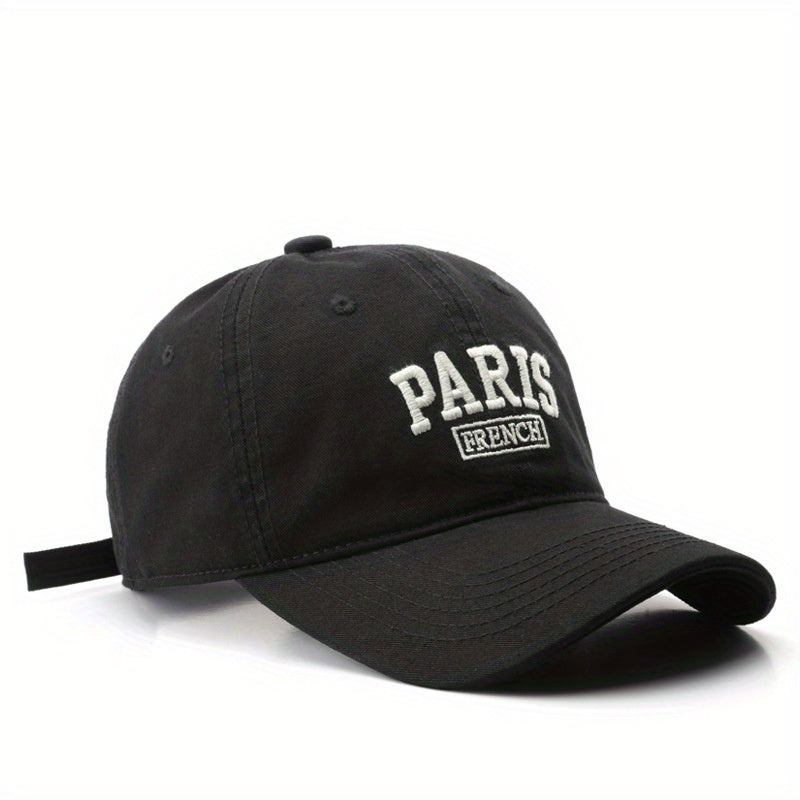 Men's Washed Letter Embroidery Peaked Cap Outdoor Travel Baseball Cap