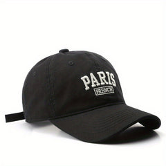 Men's Washed Letter Embroidery Peaked Cap Outdoor Travel Baseball Cap