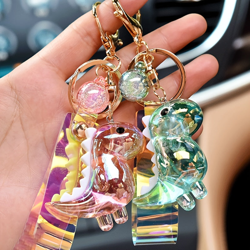 Cartoon Dinosaur Doll Keychain Acrylic Animal Charm Pendant