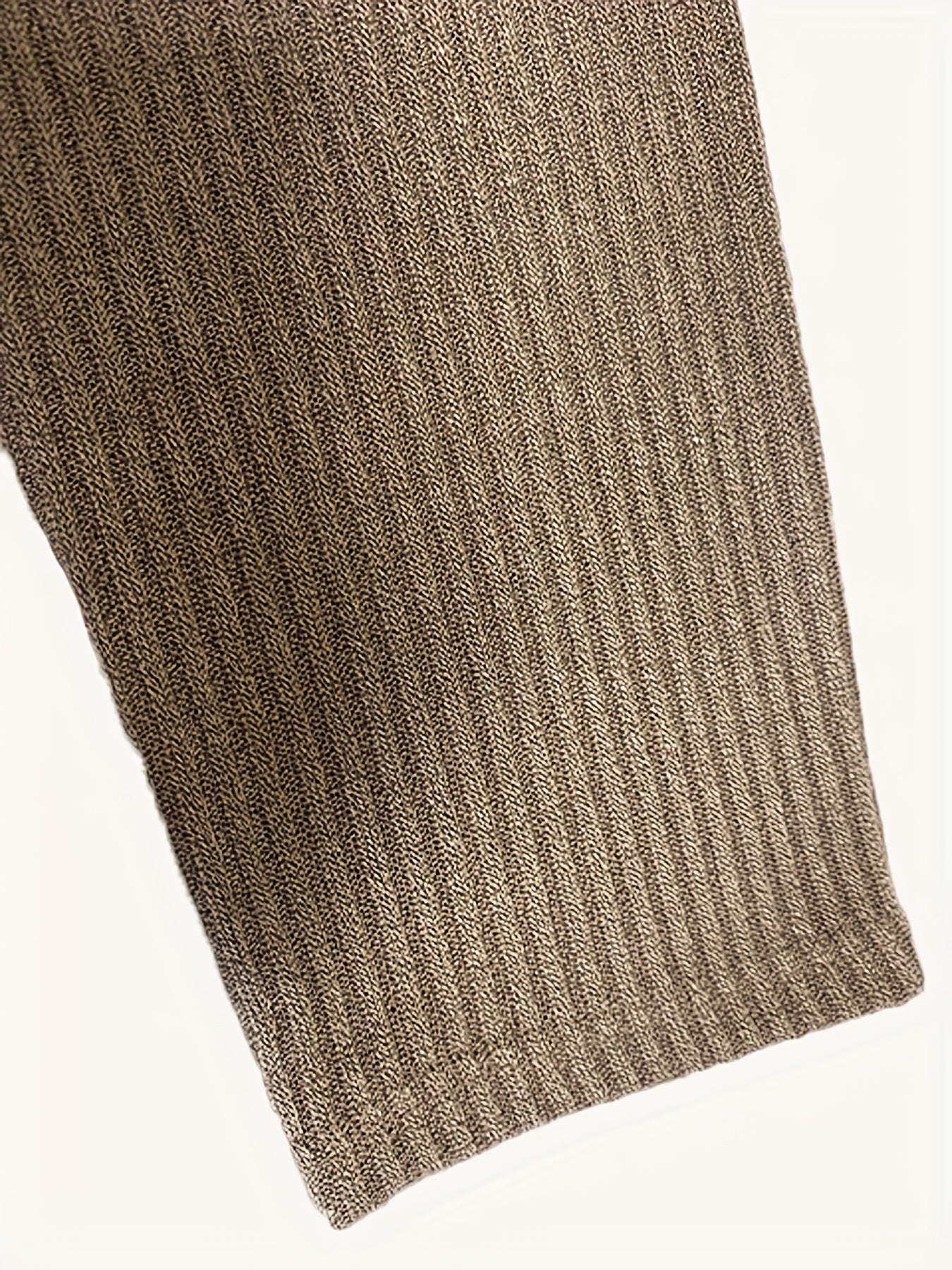 Solid Ribbed Long Sleeve Open Front Knitted Cardigan